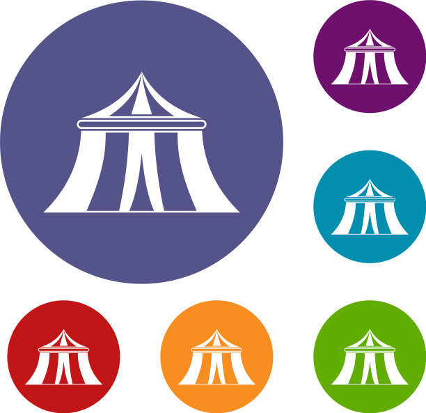 马戏团帐篷图标集图片下载