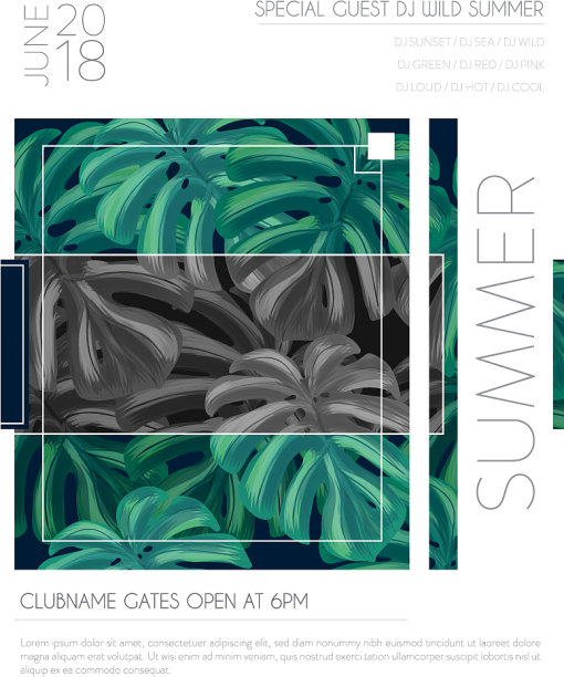 夏日派对音乐海报模板图片下载