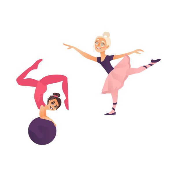 卡通女孩做运动套装图片下载