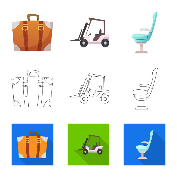 机场和飞机标志的孤立对象图片下载