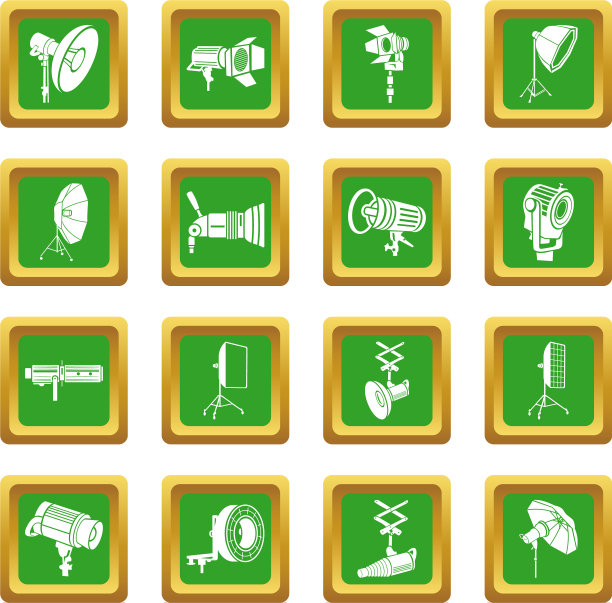 摄影图标设置为绿色方形图片下载