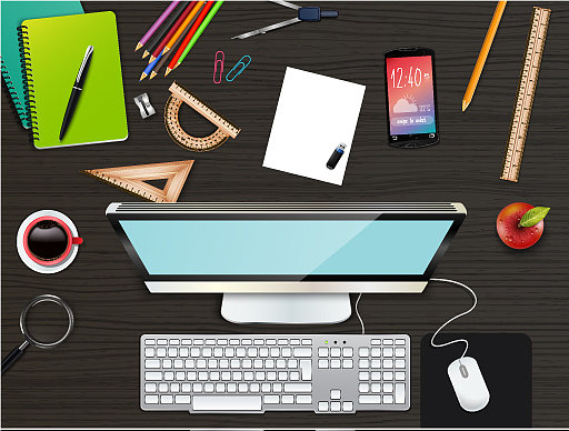 业务办公室和工作空间俯视图背景图片下载