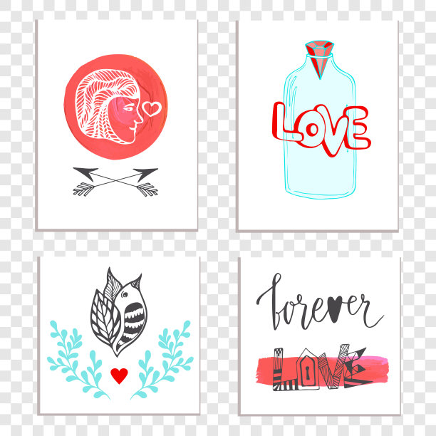 漂亮的情人节贺卡手绘图片下载