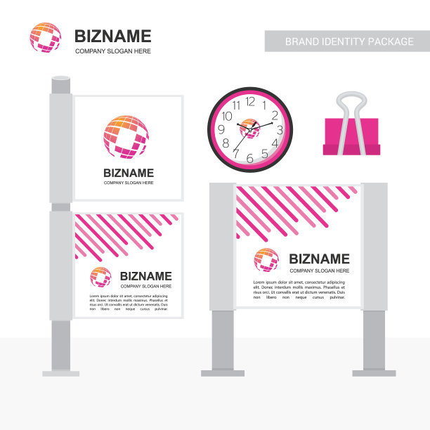 公司广告横幅独特的设计与世界地图图片下载