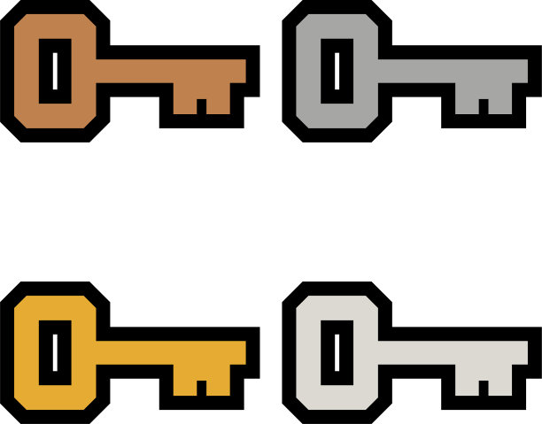 钥匙图标青铜，银，金，铂金套装2图片下载