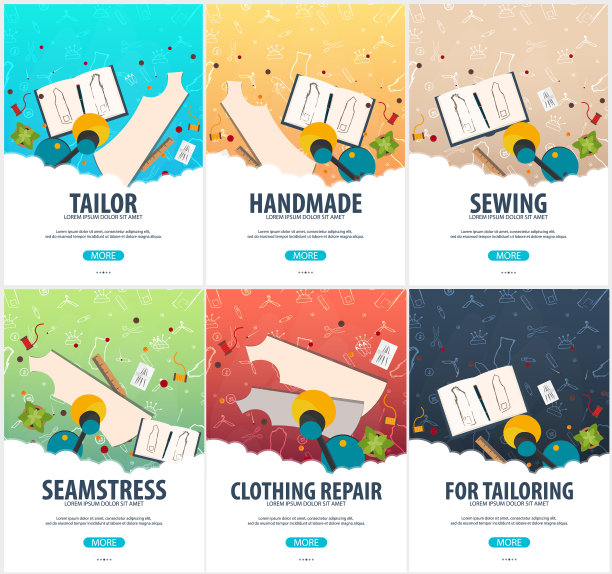 裁缝和裁缝旗帜缝纫工具包图片下载