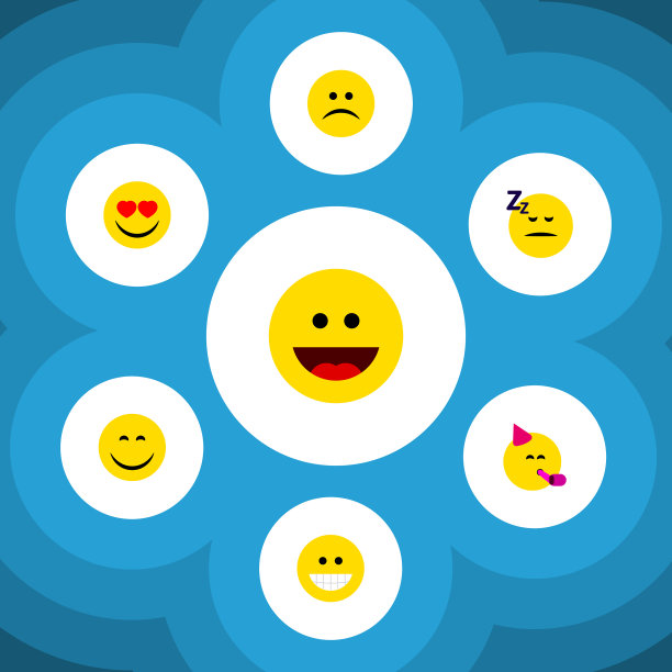 平面图标表情集笑，露齿而笑和图片下载