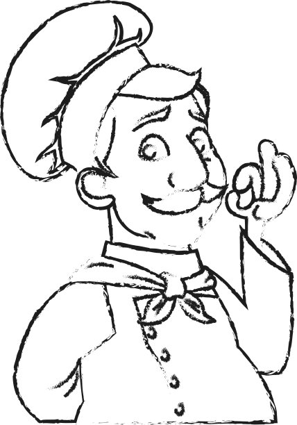 孤立男厨师卡通设计图片下载