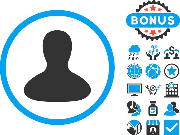 用户头像平面图标与奖金图片下载