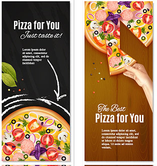 写实披萨垂直横幅图片下载