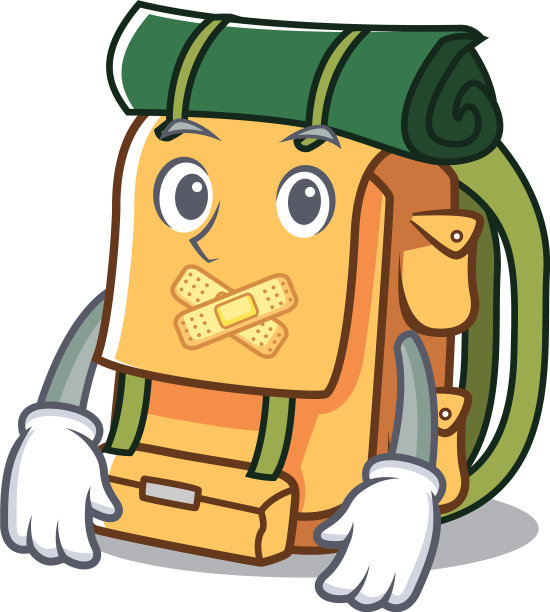 无声双肩包吉祥物卡通风格图片下载