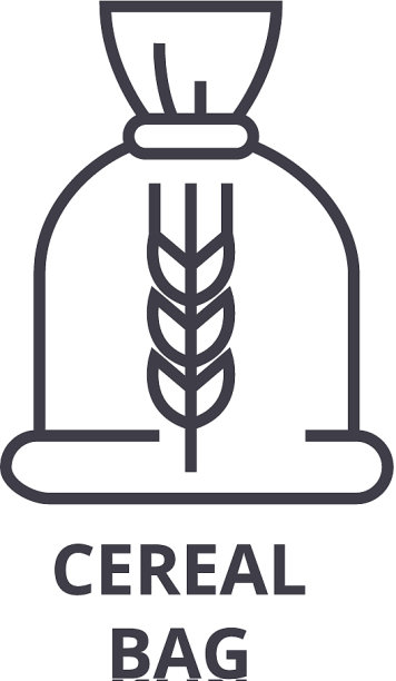 谷类袋线图标轮廓符号线性符号图片下载