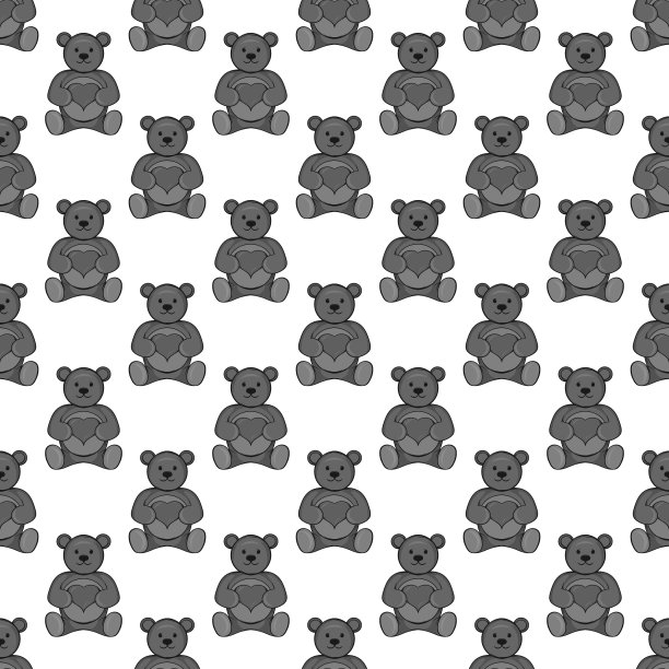 玩具熊无缝图案图片下载
