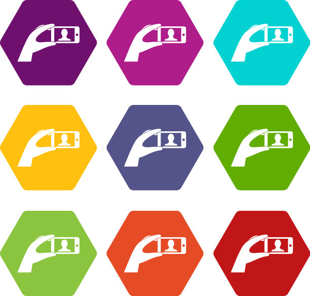 手持手机与照片图标设置图片下载