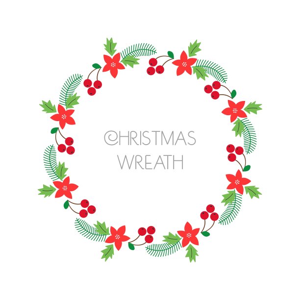 用rowanberryfir树枝装饰的圣诞花环图片下载