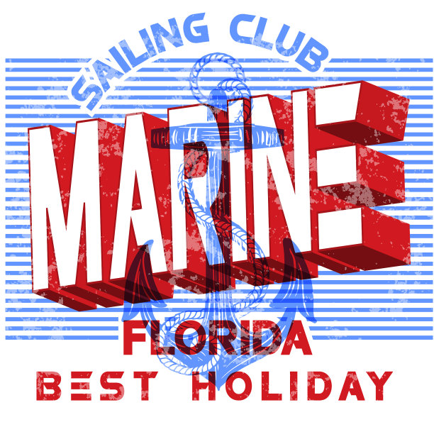 海运图形和t恤标签图片下载