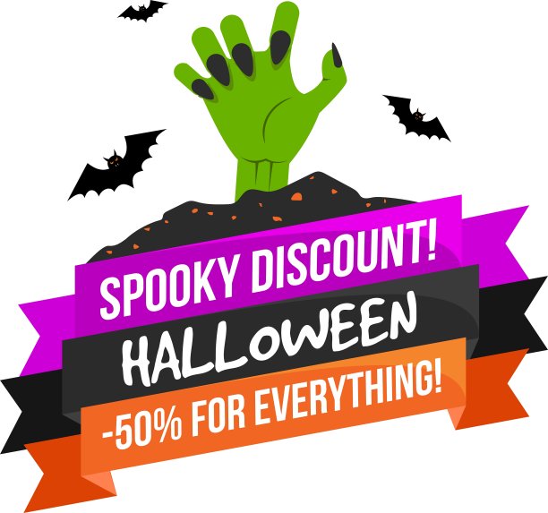 万圣节销售标志或标签图片下载