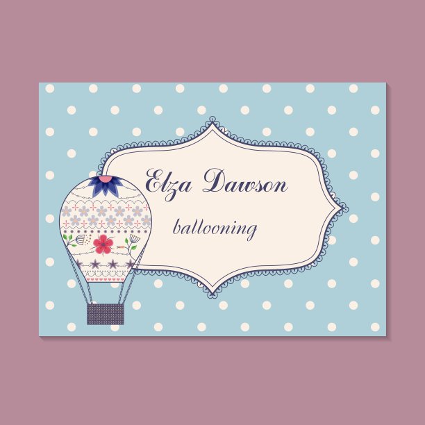 老式的气球名片图片下载