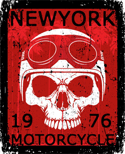 骷髅t恤图形设计图片下载