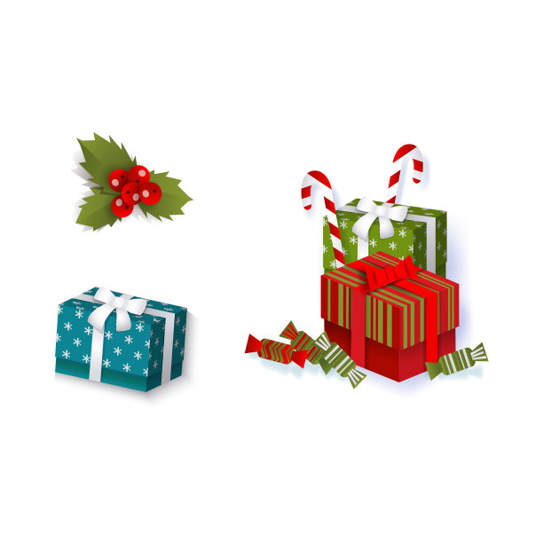 扁平的冬季节日符号物件设置图片下载