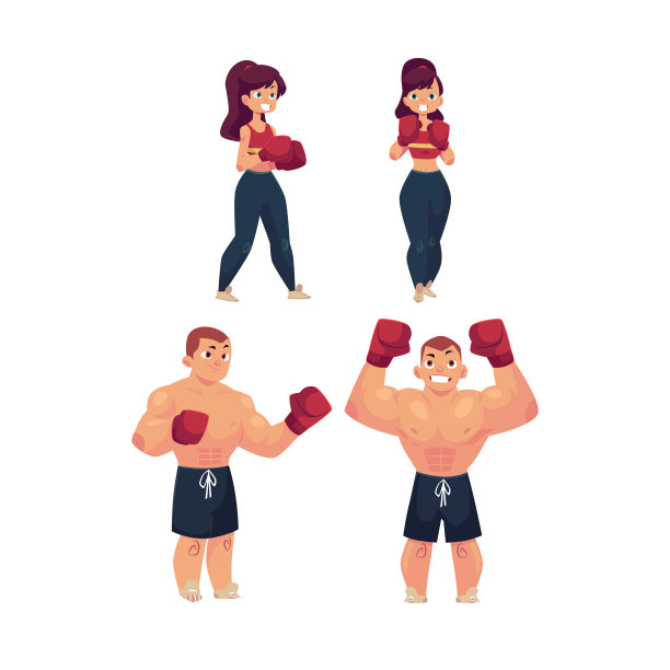 平坦肌肉发达的女运动员拳击手图片下载