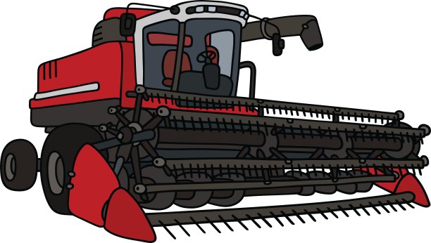 黑色和红色的收割机图片下载