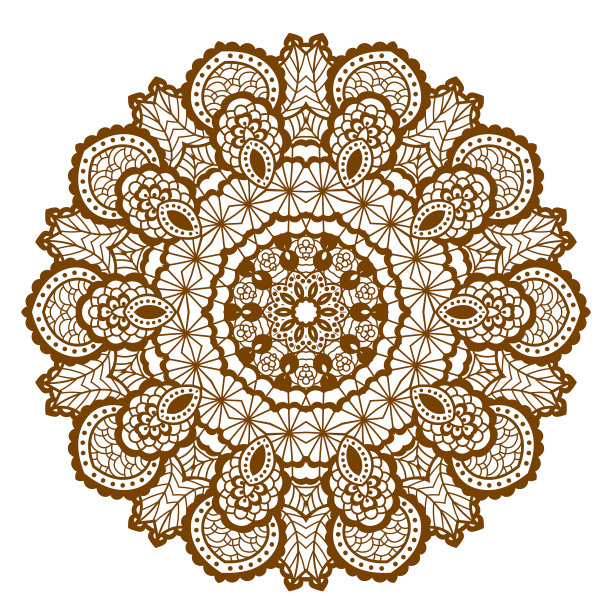 圆的棕色的曼荼罗图片下载