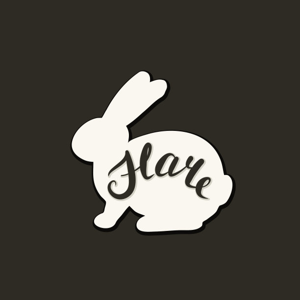 扁平的野兔图标图片下载