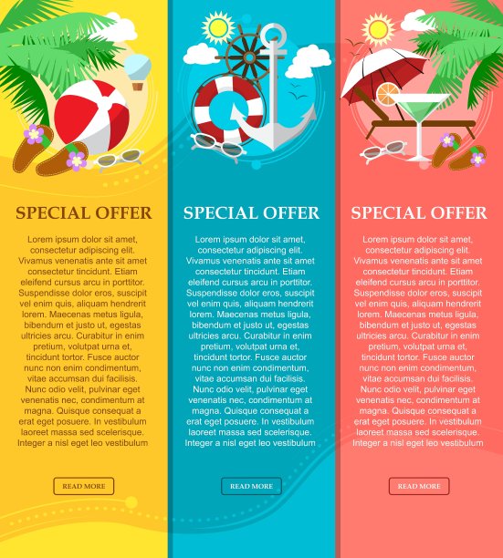 一套垂直横幅的旅行与地方图片下载