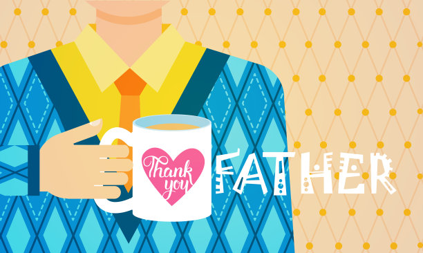 父亲节家庭节日快乐贺卡图片下载