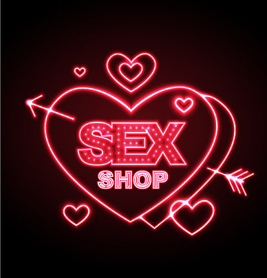 色情商店霓虹招牌图片下载