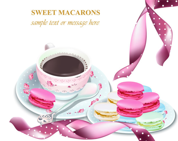 彩色的巧克力和杏仁饼干放在盘子里图片下载