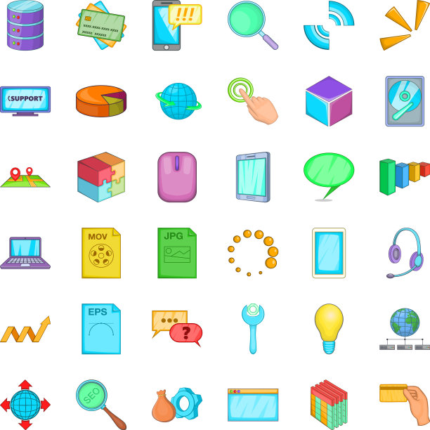 网站图标设置卡通风格图片下载