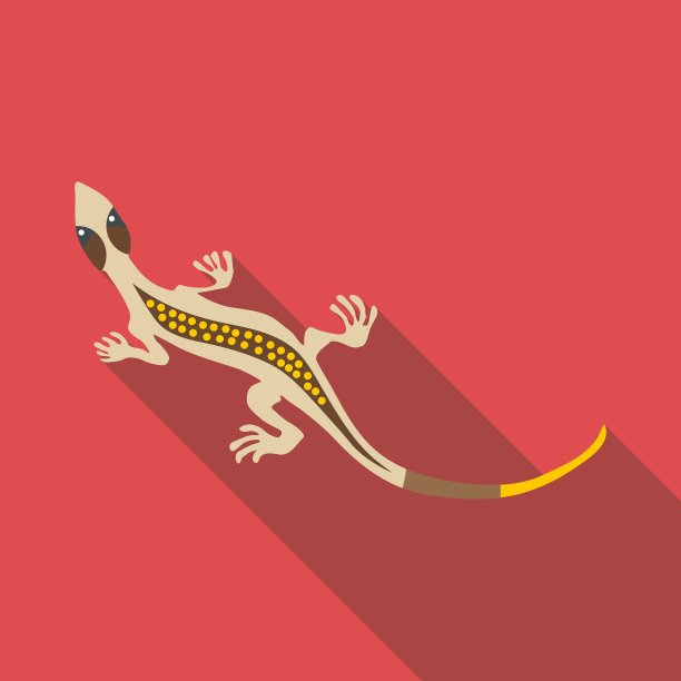 灰色蜥蜴图标平面风格图片下载