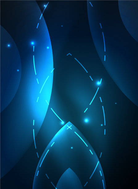 在黑暗的空间中发光的现代几何形状图片下载