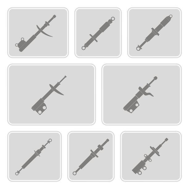 一套单色图标与减震器图片下载