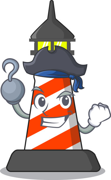 海盗灯塔人物卡通风格图片下载