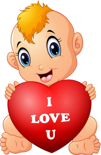 小宝贝抱着红心图片下载