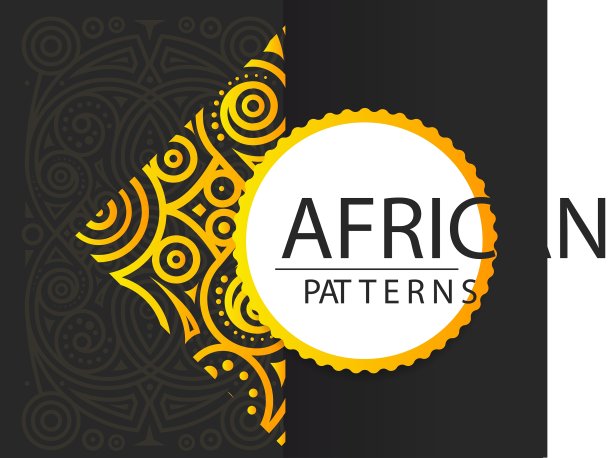 非洲金色图案上的黑色背景图片下载