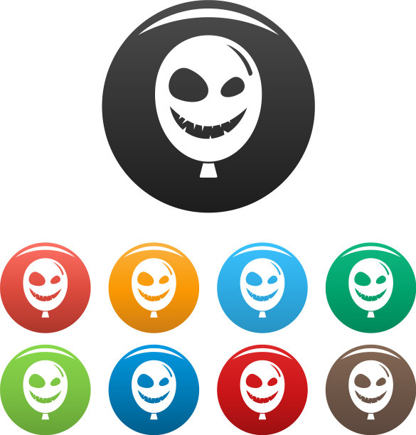 可怕的笑脸气球图标简单的风格图片下载
