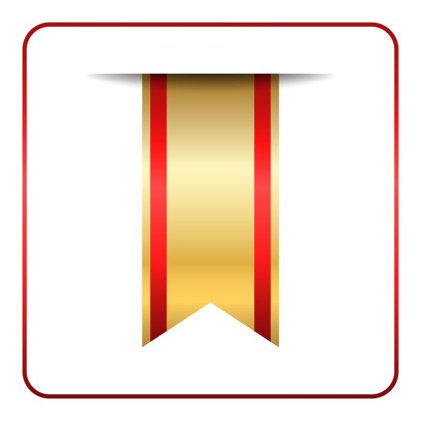 孤立的红金色书签图片下载