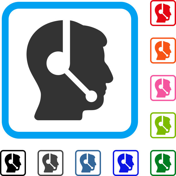 呼叫中心接线员边框图标图片下载