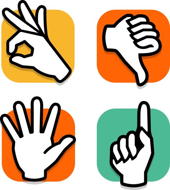 孤立抽象多彩的社交网络标志集图片下载