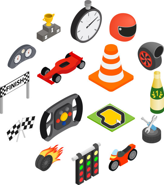赛车等距3d图标图片下载