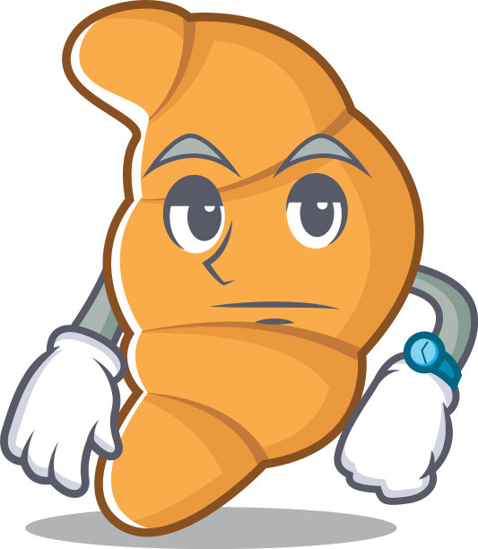 等待牛角面包人物卡通风格图片下载