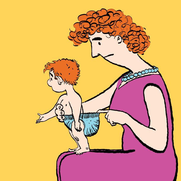 妈妈给婴儿换尿布图片下载