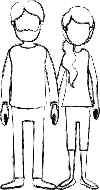 模糊剪影卡通全身无脸图片下载