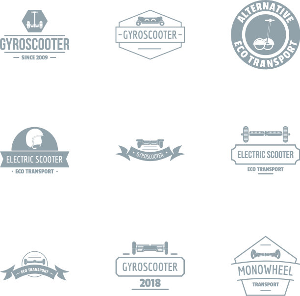 滑板车标志设置简约风格图片下载