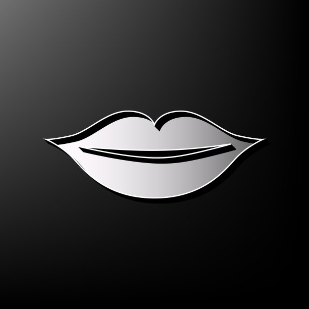 嘴唇标志灰色3d打印图片下载