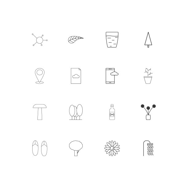 自然线性薄图标设置概述简单的图标图片下载